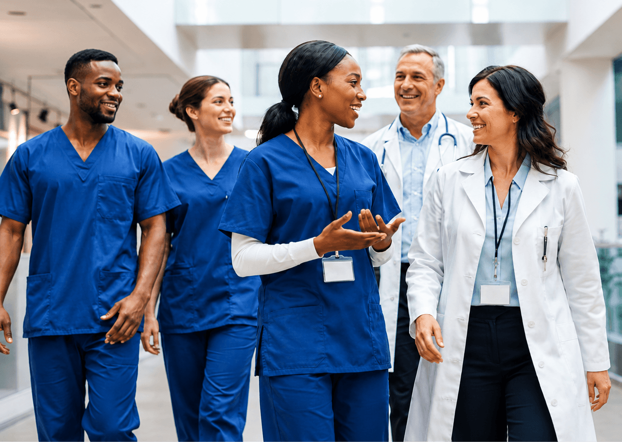Healthcare professionals at work