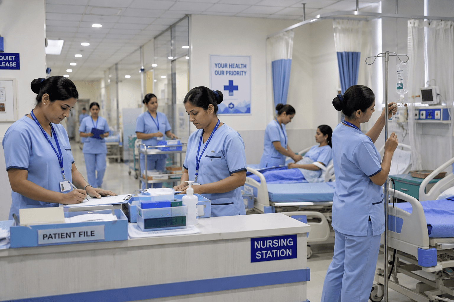 Nurses in a hospital setting